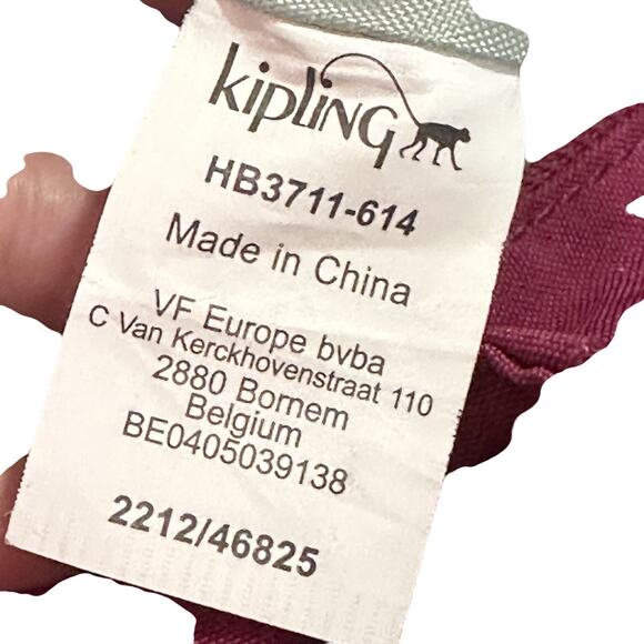 Kipling Felix Large Handbag Bag Polyamide HB7678 Red Burgundy - Picture 4 of 14